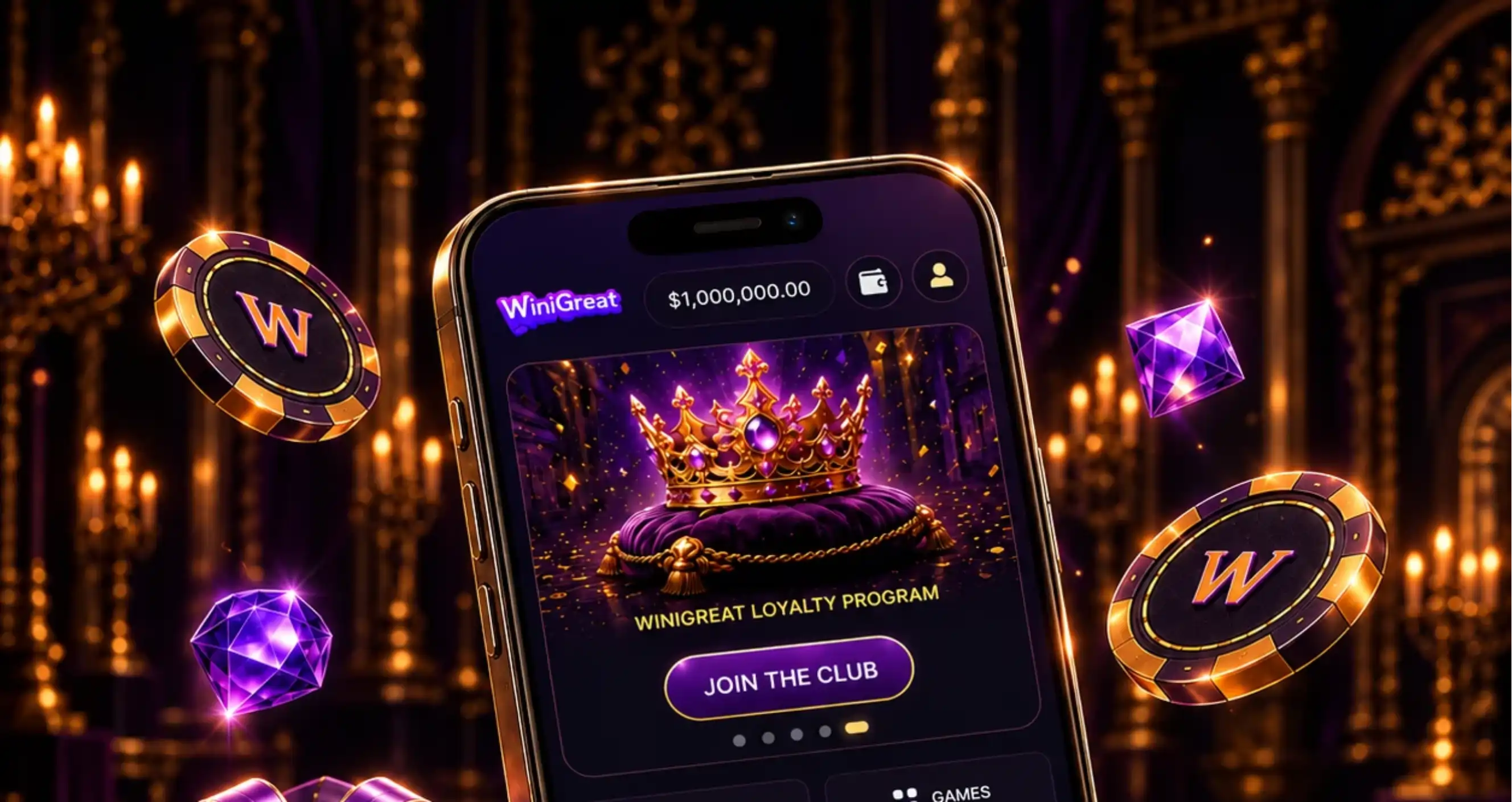 WiniGreat Casino App Screenshot